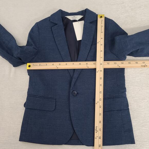 H & M linen boys blazer navy blue Size 6x NWT Formal Event party Wedding - Picture 4 of 8